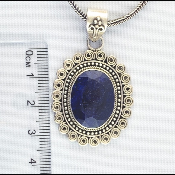 Boutique Raw Sapphire Necklace & Earring Set - Picture 7 of 8